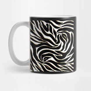 Elegant Black Gold Zebra White Animal Print Mug